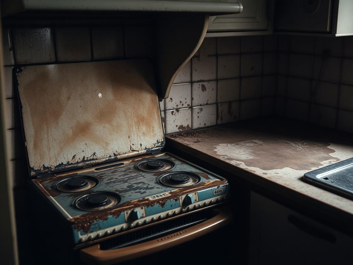 Kitchen before professional deep cleaning