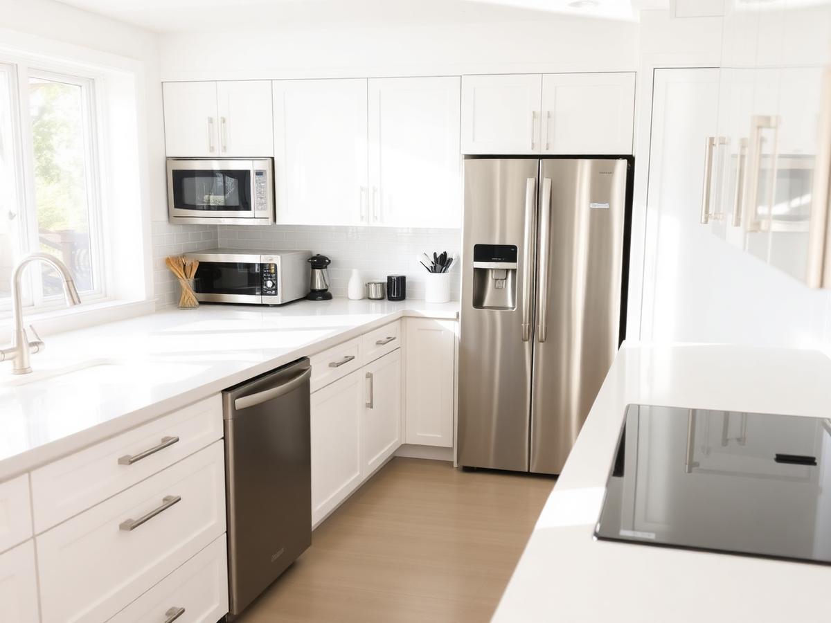 Newly renovated kitchen cleaned after building works